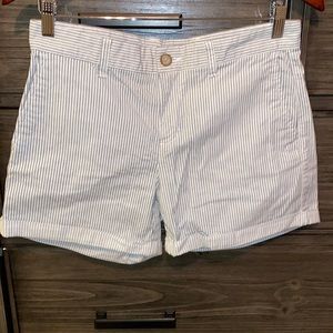White and blue striped Gap shorts - size 2